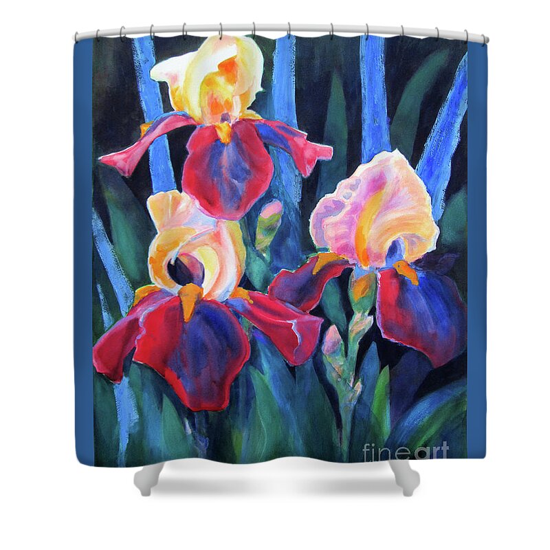 Glorious Rusties & Blue Shower Curtain featuring the painting Glorious Rusties and Blue by Kathy Braud