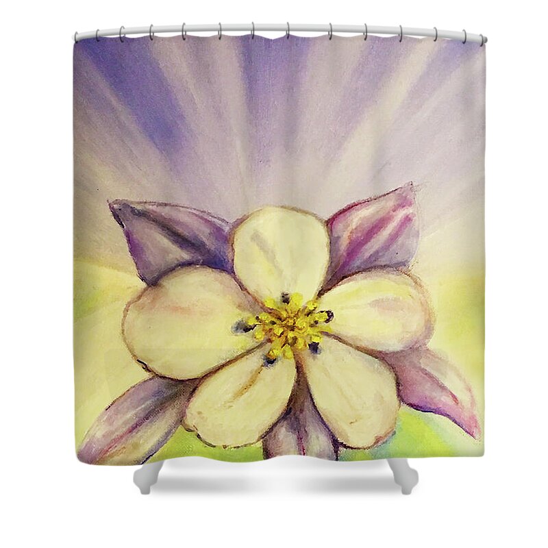 Flower Shower Curtain featuring the painting Glorious by Shelley Myers