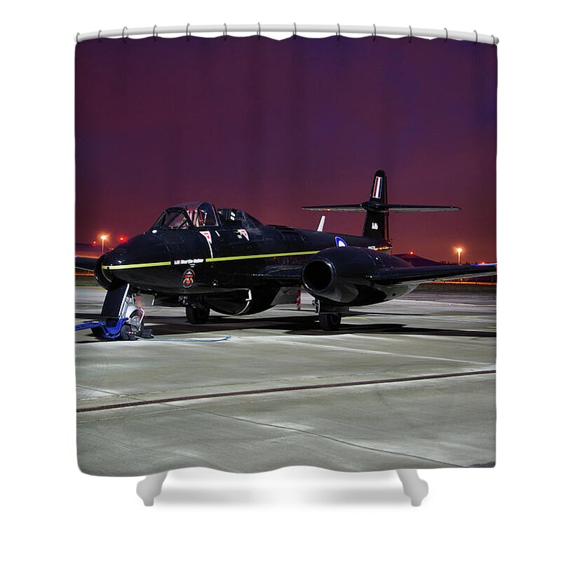 Gloster Shower Curtain featuring the photograph Gloster Meteor T7 by Tim Beach