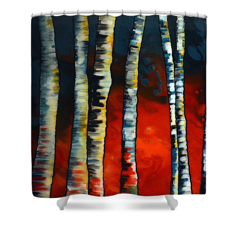 Abstract Shower Curtain featuring the painting Glow by Heather Lovat-Fraser