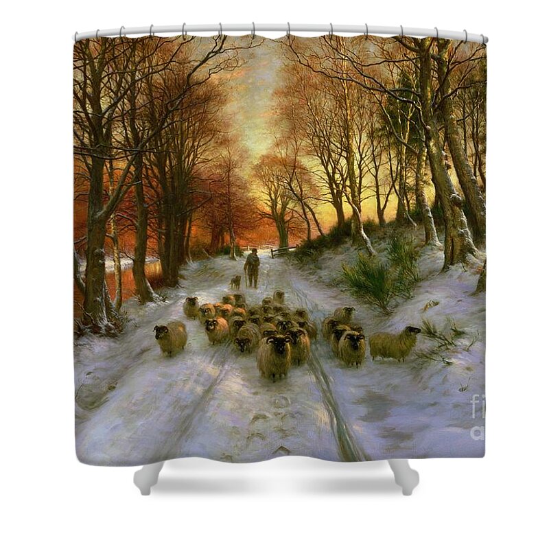 Glowed Shower Curtain featuring the painting Glowed with Tints of Evening Hours by Joseph Farquharson
