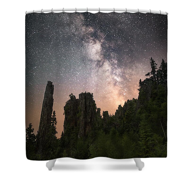 Astrophotography Shower Curtain featuring the photograph Glowing Horizon by Jakub Sisak