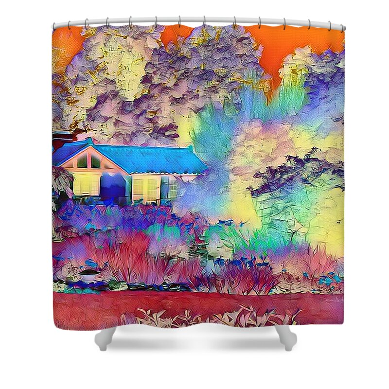 Glowing Shower Curtain featuring the photograph Glowing Park Vista by Diane Lindon Coy
