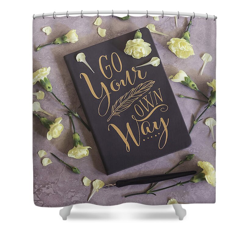 Journal Shower Curtain featuring the photograph Go Your Own Way by Kim Hojnacki