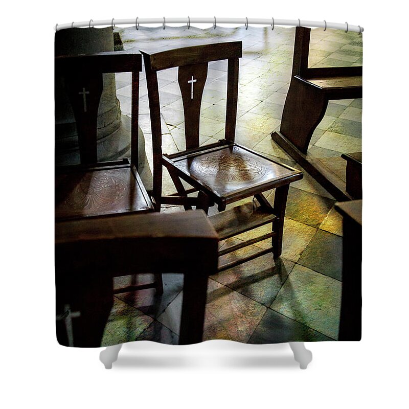 Tranquility Shower Curtain featuring the photograph God's Chair by Craig J Satterlee