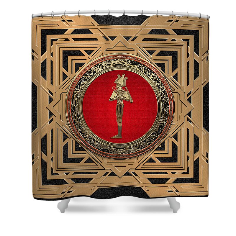 ‘treasures Of Egypt’ Collection By Serge Averbukh Shower Curtain featuring the digital art Gods of Egypt - Osiris by Serge Averbukh