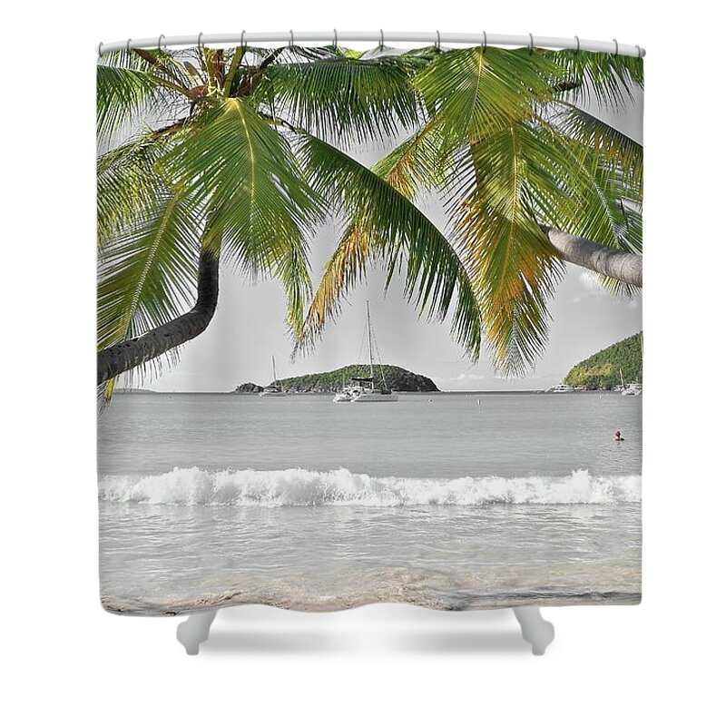 St. Shower Curtain featuring the photograph Going Green to Save Paradise by Frozen in Time Fine Art Photography