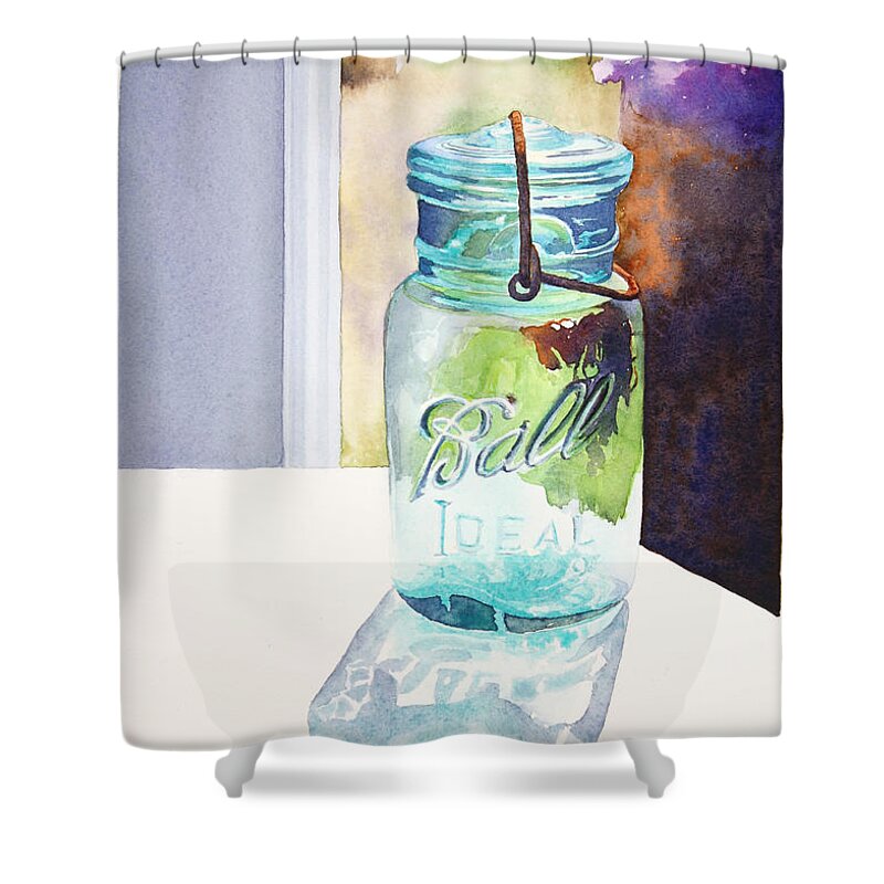 Ball Jar Shower Curtain featuring the painting Going to the Ball by Brenda Beck Fisher