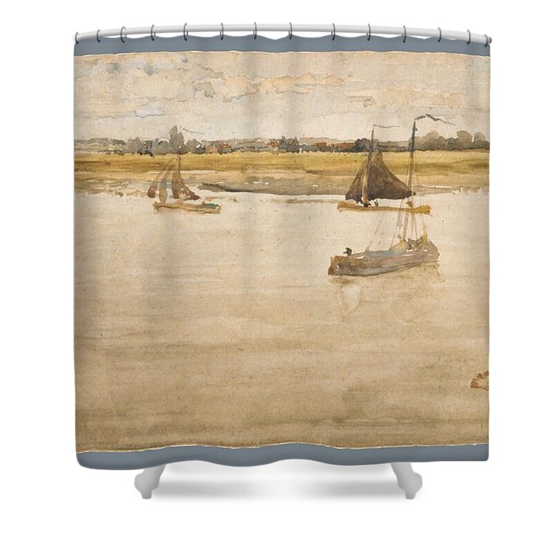 Gold And Brown Shower Curtain featuring the painting Gold and Brown by MotionAge Designs