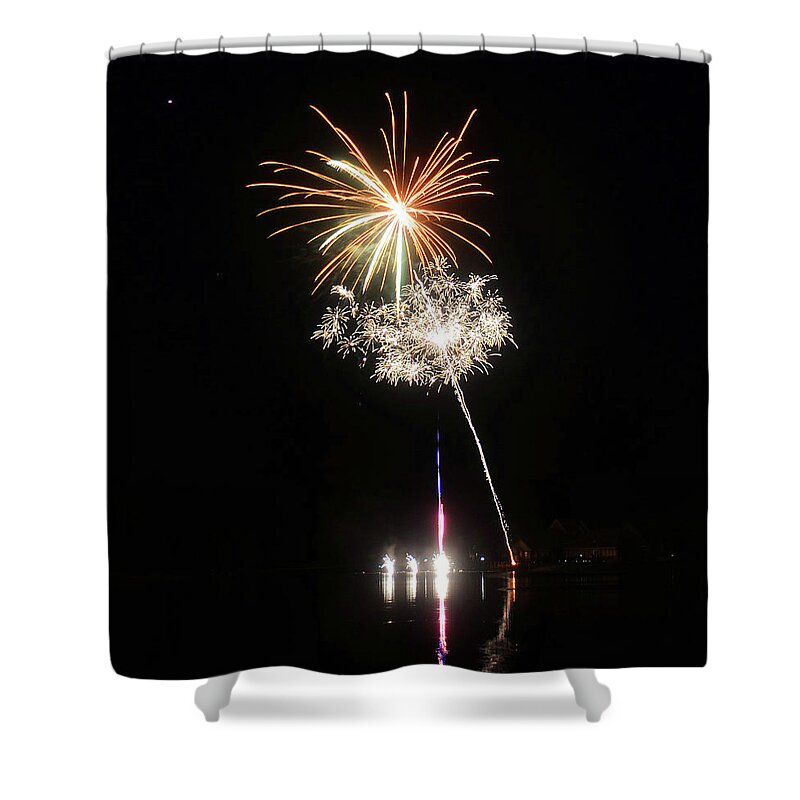 Fireworks Shower Curtain featuring the photograph Gold and Lace - 160924psg018150704r by Paul Eckel