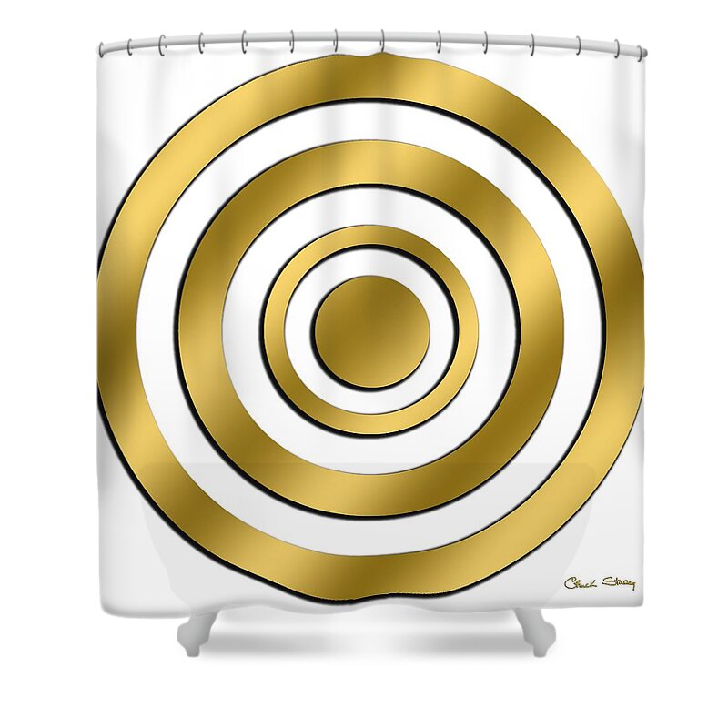 Gold Circles Shower Curtain featuring the digital art Gold Circles by Chuck Staley