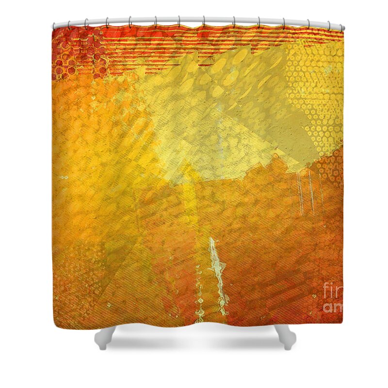 Gold And Orange Shower Curtain featuring the digital art Gold by Cooky Goldblatt