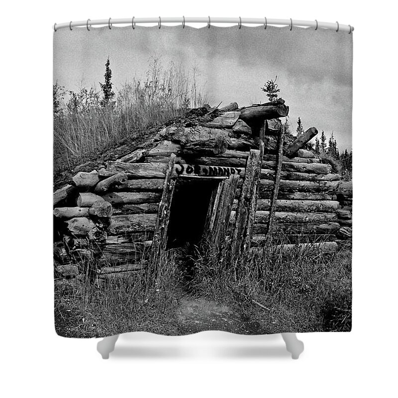 Gold Shower Curtain featuring the photograph Gold Rush Cabin - Yukon by Juergen Weiss