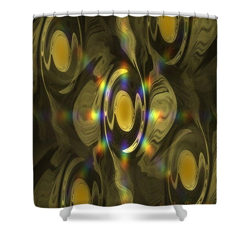 Angels Shower Curtain featuring the digital art Golden Christmas by Spirit Dove Durand