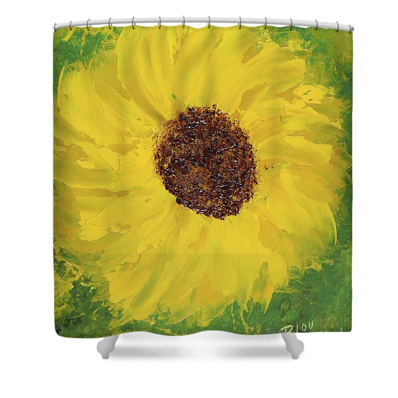  Shower Curtain featuring the painting Golden Coneflower by Barrie Stark