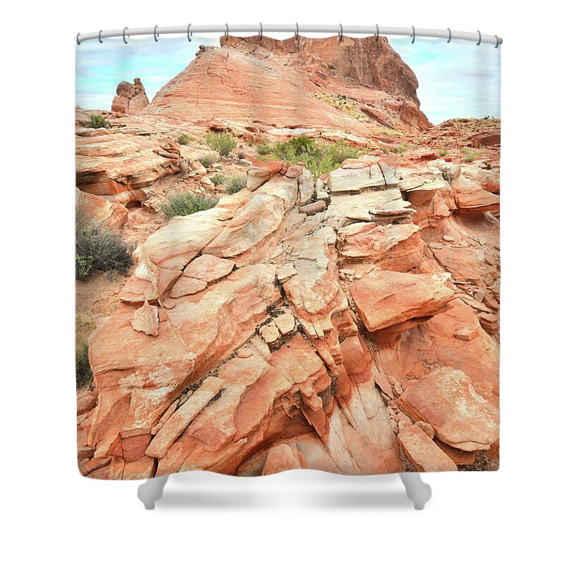 Valley Of Fire State Park Shower Curtain featuring the photograph Golden Domes Back Country in Valley of Fire by Ray Mathis