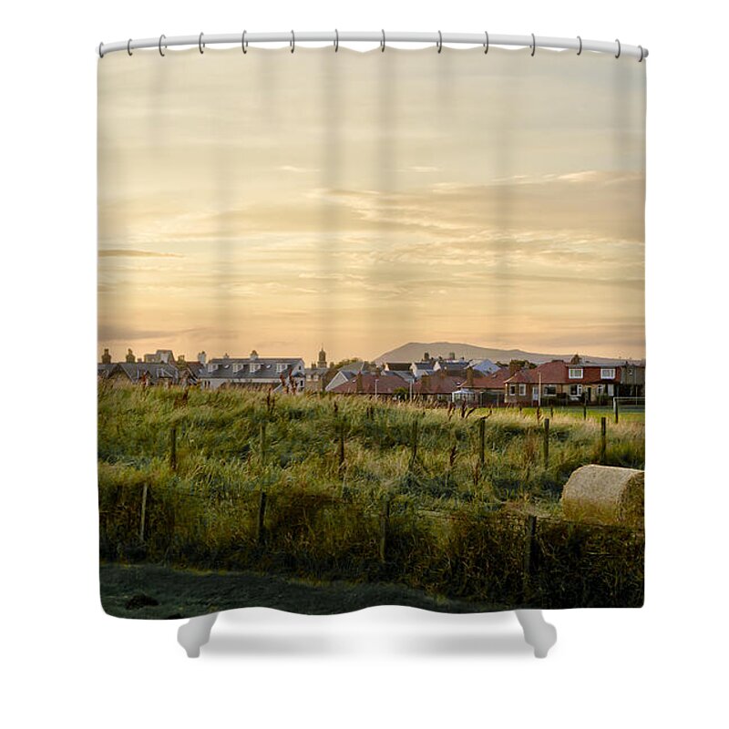 Countryside Landscape Shower Curtain featuring the photograph Golden Evening. by Elena Perelman