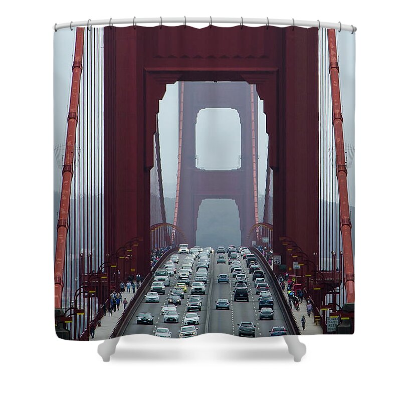 San Francisco Shower Curtain featuring the photograph Golden Gate Bridge, San Francisco by Andy Myatt