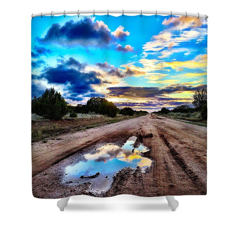 Sunset Shower Curtain featuring the photograph Golden Hour Pool by Brad Hodges