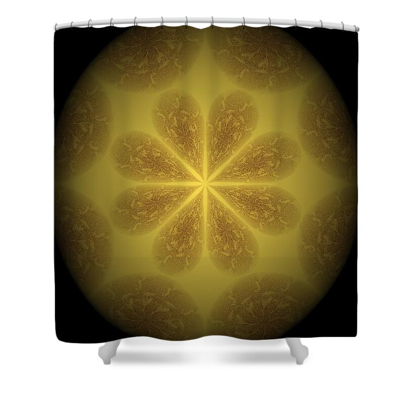 Oval Shower Curtain featuring the digital art Golden Jewel by Ee Photography