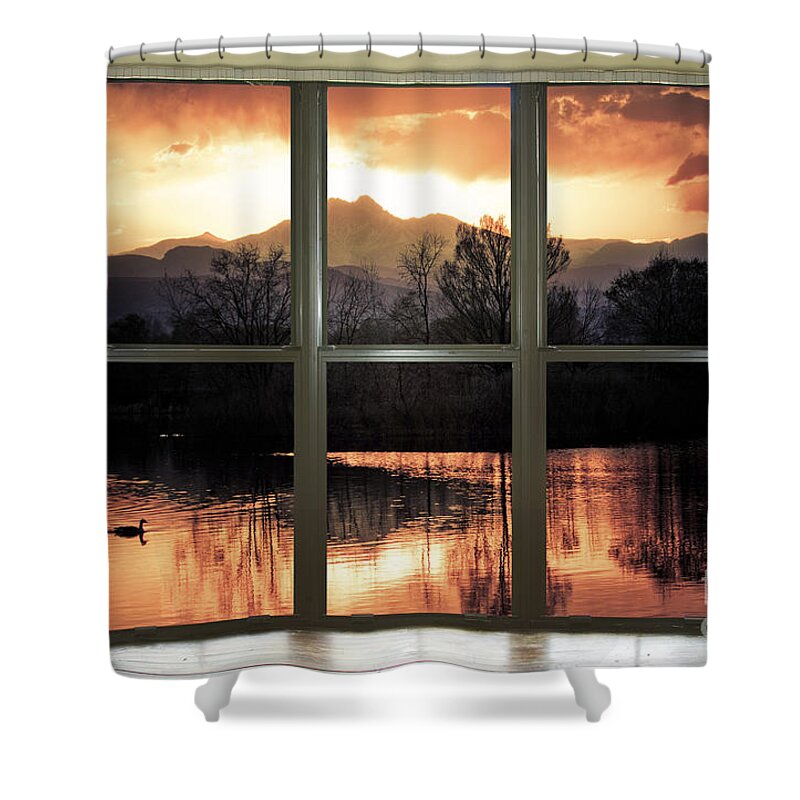 Windows Shower Curtain featuring the photograph Golden Ponds Bay Window View by James BO Insogna