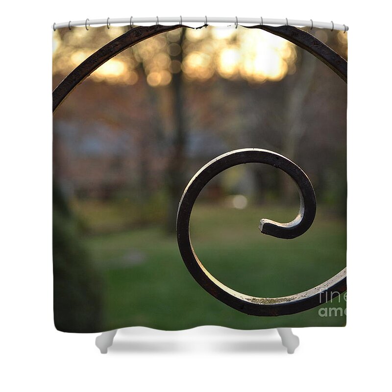 Railing Shower Curtain featuring the photograph Golden Ratio Railing by Mark Ali
