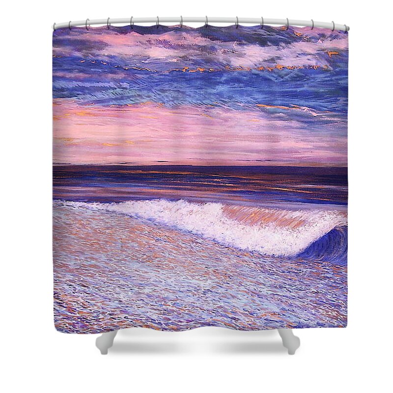 Sea Shower Curtain featuring the painting Golden Sea by Jeanette Jarmon