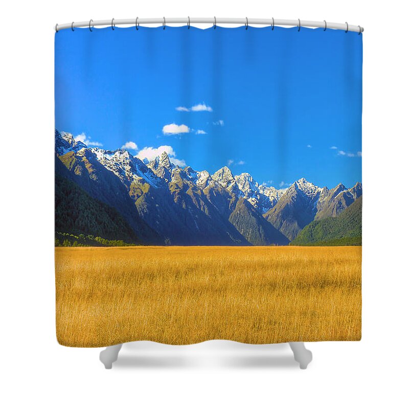 Wheat Shower Curtain featuring the photograph Golden Sea by Peter Kennett