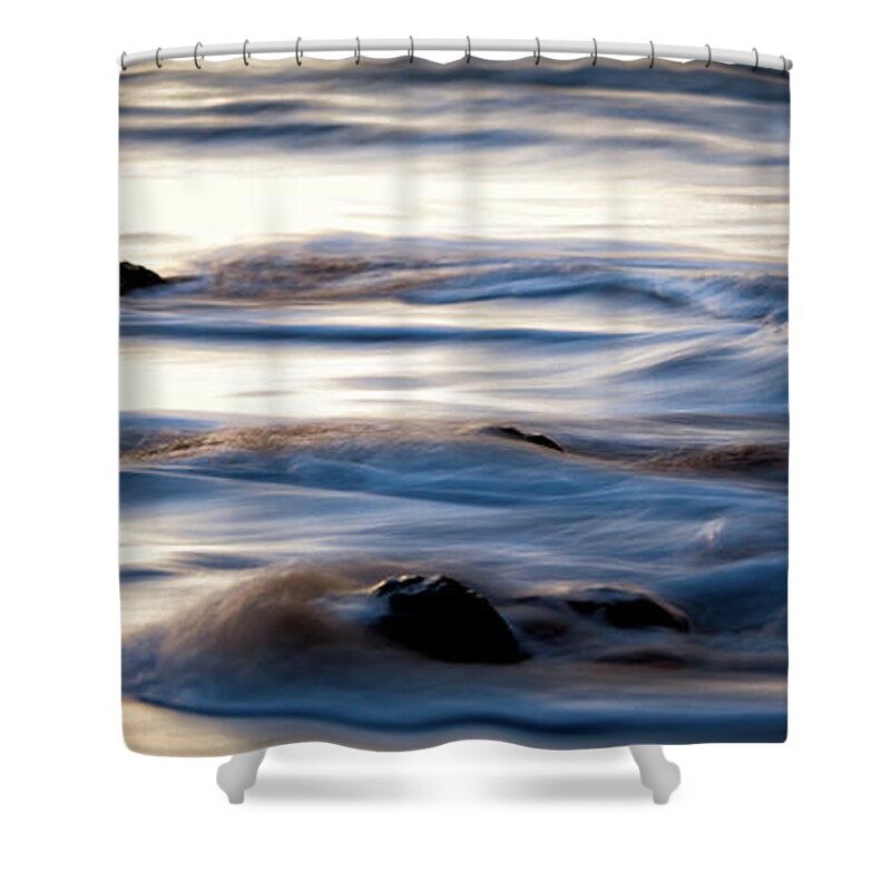 Water Shower Curtain featuring the photograph Golden Serenity by Jason Roberts