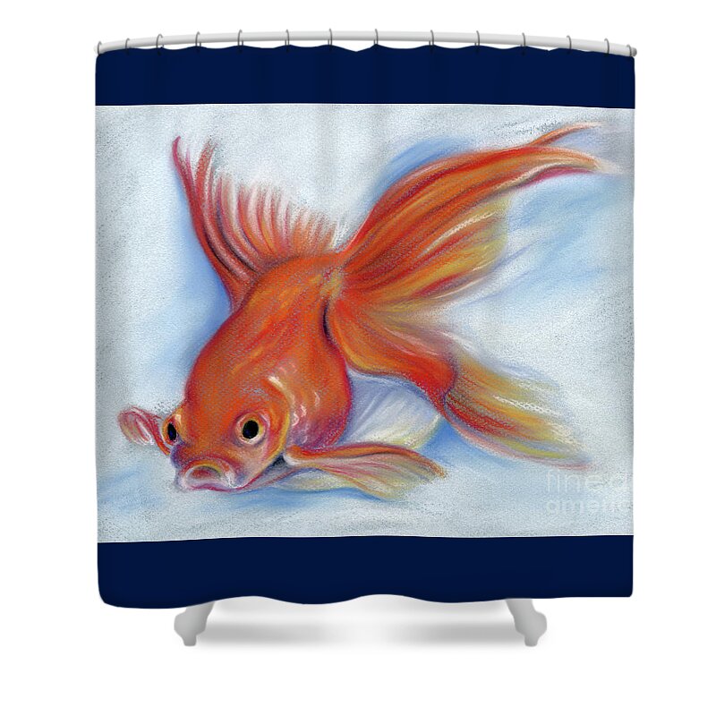 Animal Shower Curtain featuring the pastel Goldfish by MM Anderson
