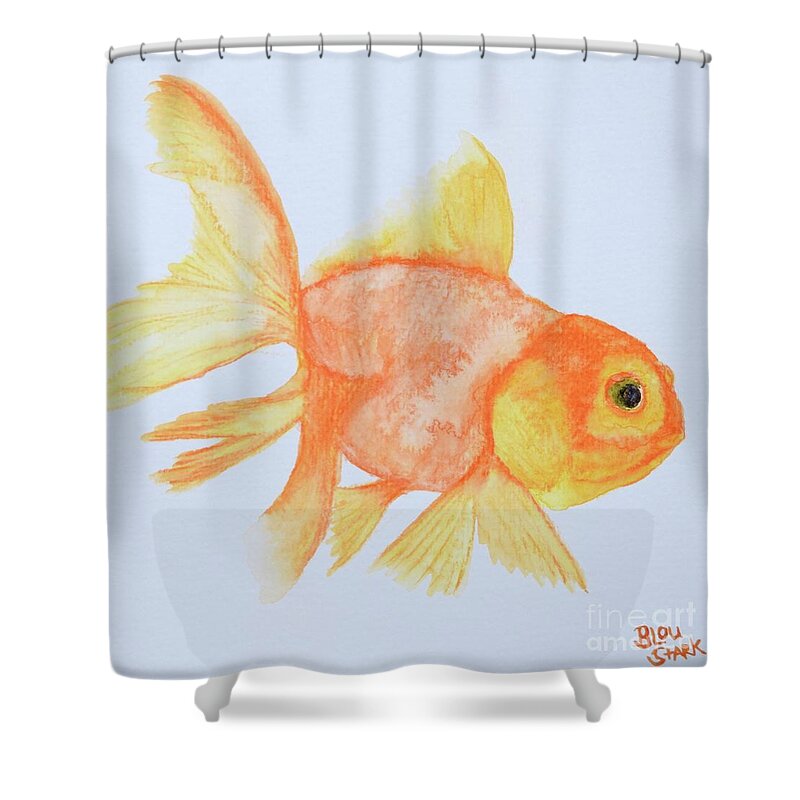  Shower Curtain featuring the painting Goldie by Barrie Stark