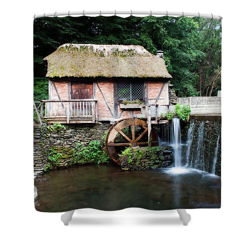 Watermill Shower Curtain featuring the photograph Gomez Mill in Summer #2 by Jeff Severson