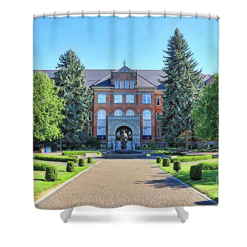 Gonzaga University Shower Curtain featuring the photograph Gonzaga University a 3651 by Jack Schultz