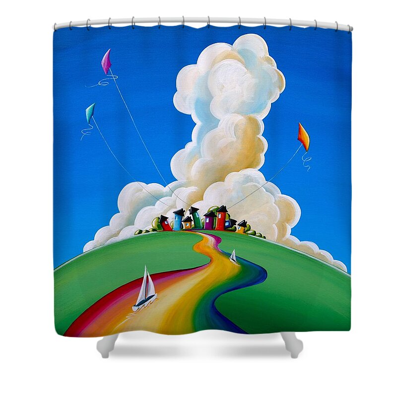 Rainbow Shower Curtain featuring the painting Good Day Sunshine by Cindy Thornton