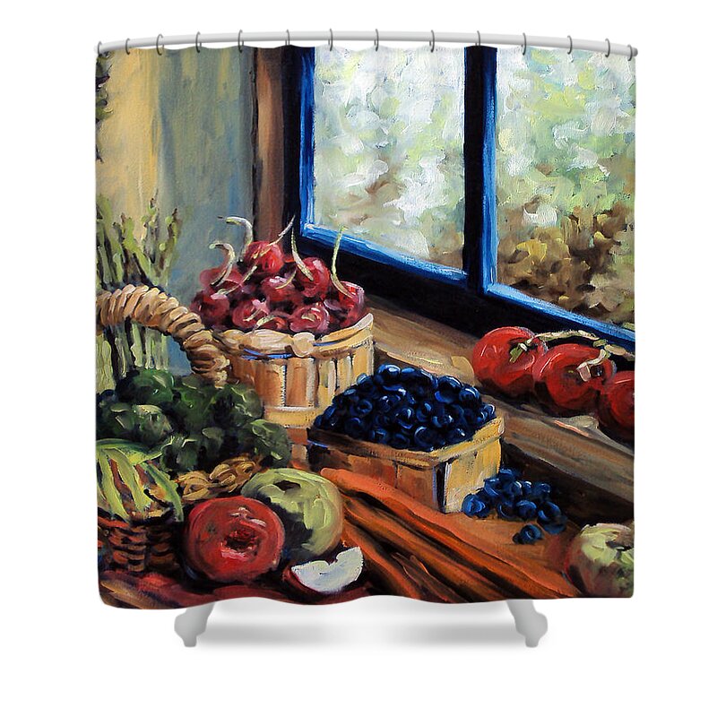 Art; Painting Shower Curtain featuring the painting Good Harvest by Richard T Pranke