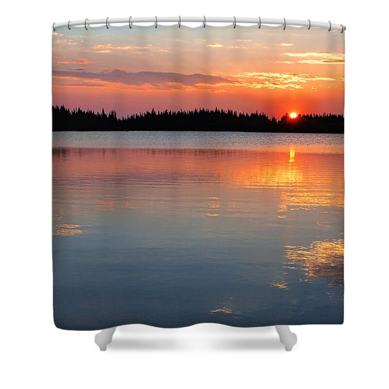 Sunrises; Sunrise Reflection Shower Curtain featuring the photograph Good Morning by Jim Garrison