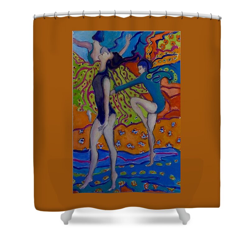 Dance Shower Curtain featuring the painting Good Vibrations #3 by Myra Evans