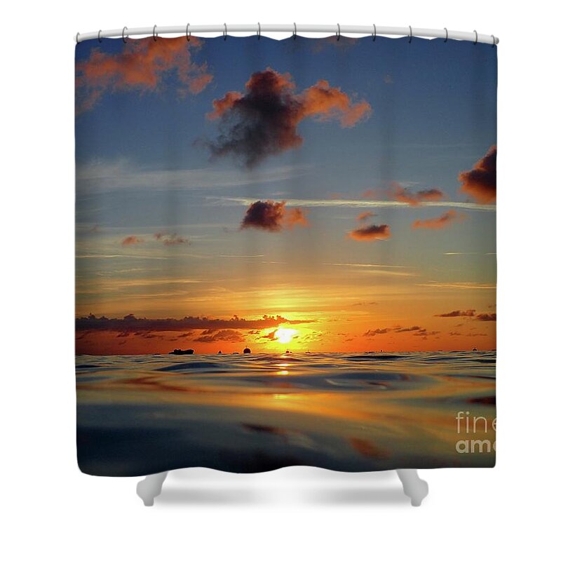 Sunset Shower Curtain featuring the photograph Goodnight Cayman by Suzanne Oesterling