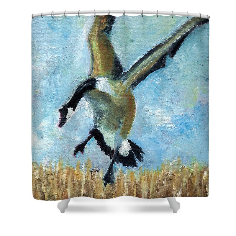 Goose Shower Curtain featuring the painting Goose by Jason Reinhardt