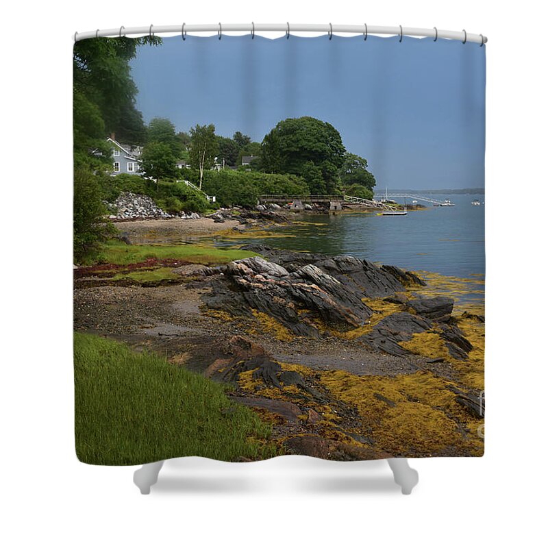 Bustin's Island Shower Curtain featuring the photograph Gorgeous Coast of Bustin's Island by DejaVu Designs