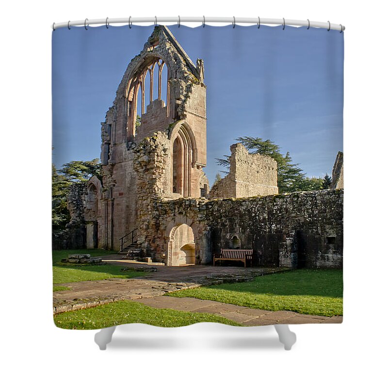 Ruins Shower Curtain featuring the photograph Gothic ruins. Dryburgh Abbey. by Elena Perelman