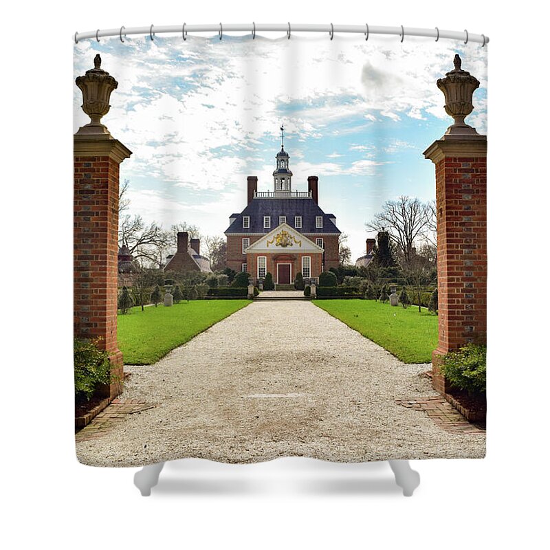 Virginia Shower Curtain featuring the photograph Governor's Palace in Williamsburg, Virginia by Nicole Lloyd