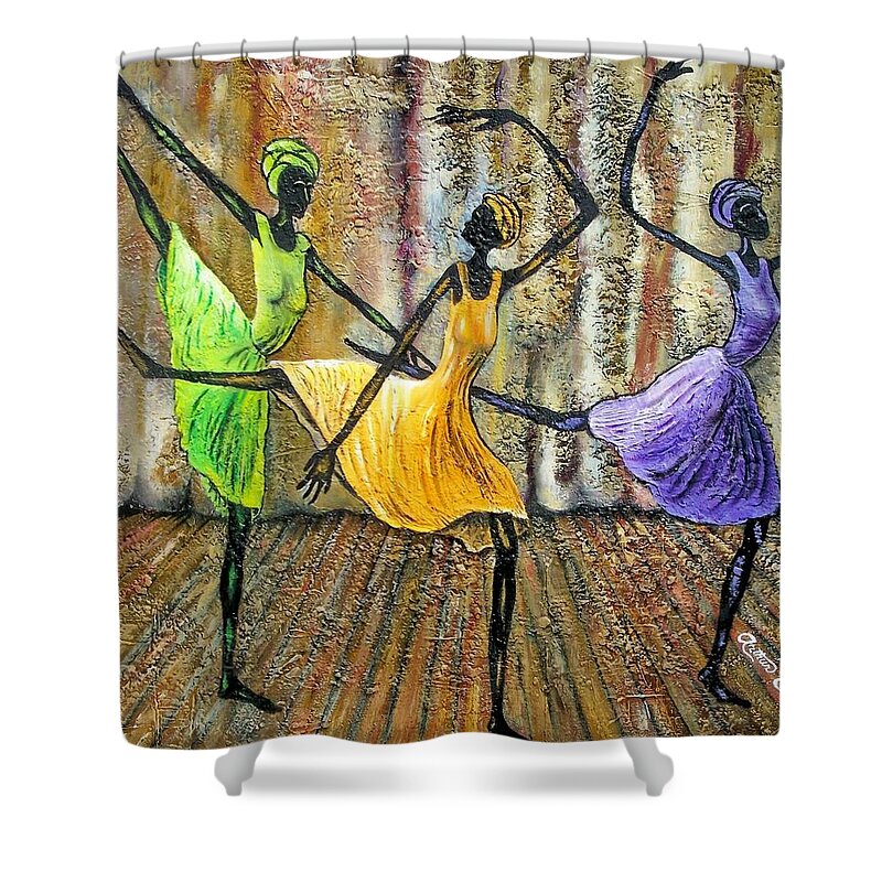 Ballet Shower Curtain featuring the painting Grace II by Arthur Covington