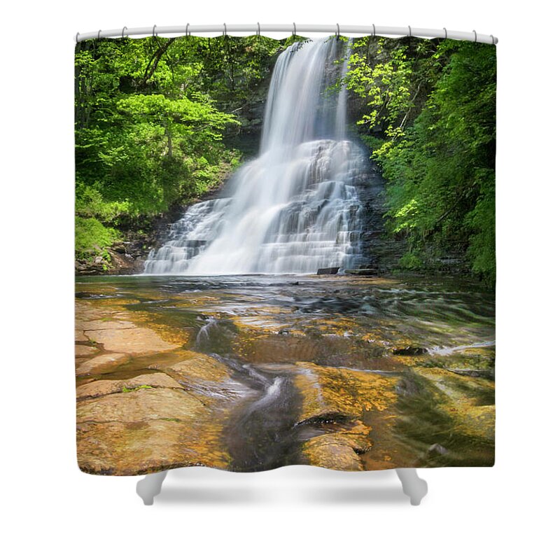 Cascades Shower Curtain featuring the photograph Graceful Cascade Falls Virginia by Karen Jorstad