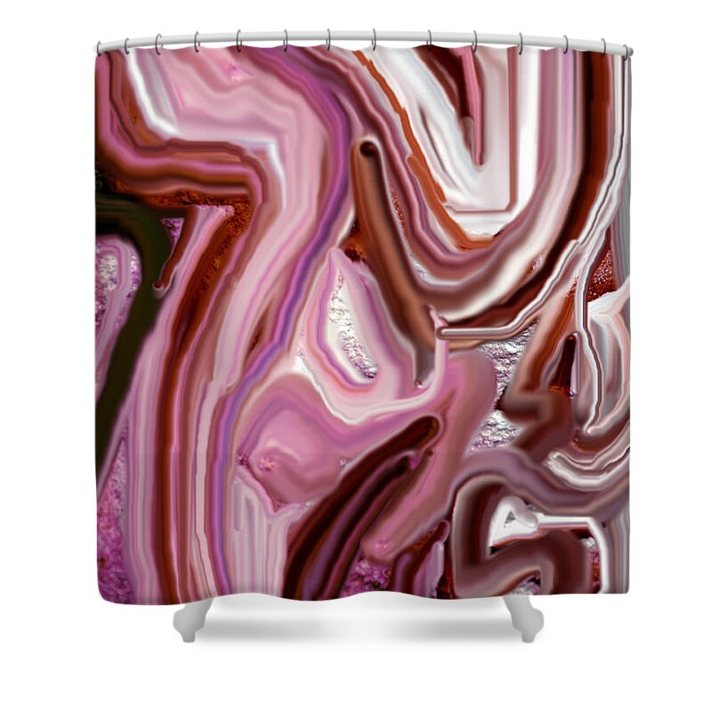 Abstract Shower Curtain featuring the digital art Gradations by Ian MacDonald