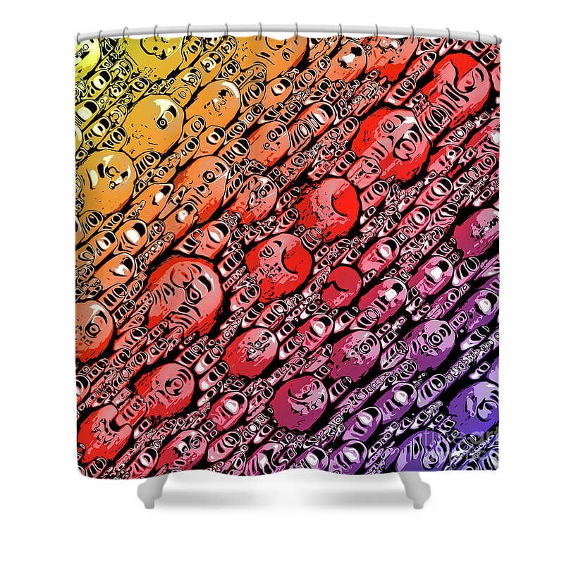 Graphic Design Shower Curtain featuring the digital art Gradient of Shapes by Phil Perkins