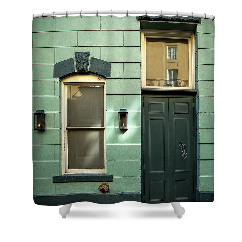Door Shower Curtain featuring the photograph Graffiti door by Jeff Kurtz
