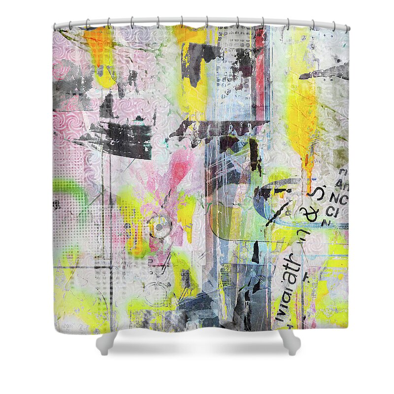 Urban Shower Curtain featuring the digital art Graffiti Graphic by Roseanne Jones