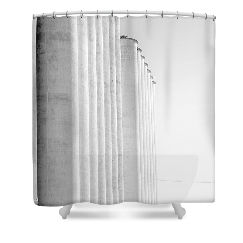 Grain Elevators Shower Curtain featuring the photograph Grain elevators by Merle Grenz