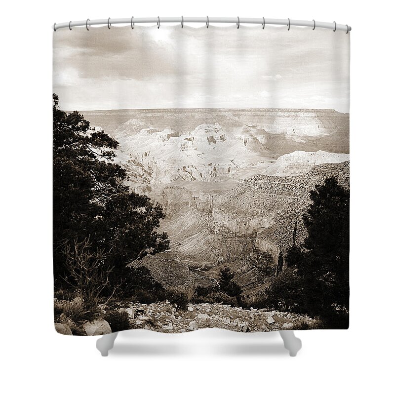 Grand Canyon Shower Curtain featuring the photograph Grand Canyon Arizona Fine Art Photograph In Sepia 3529.01 by M K Miller